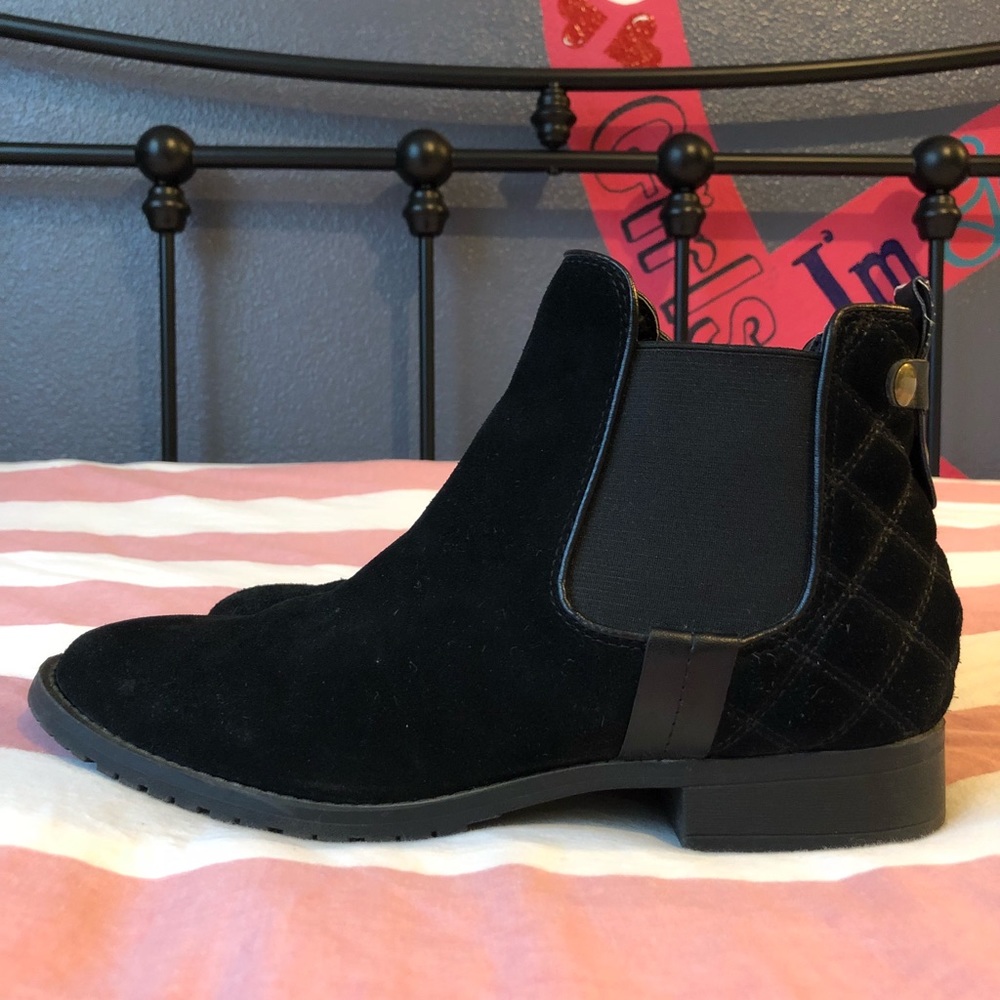 Black suede booties